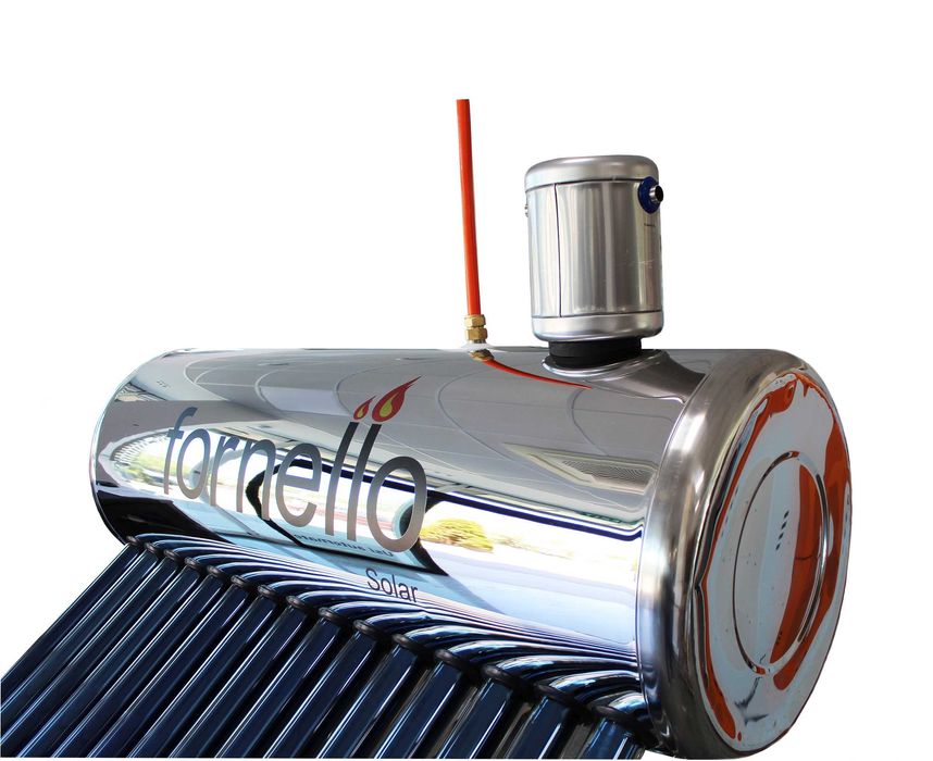 Panou solar nepresurizat Fornello, rezervor inox 150 litri, 18 tuburi