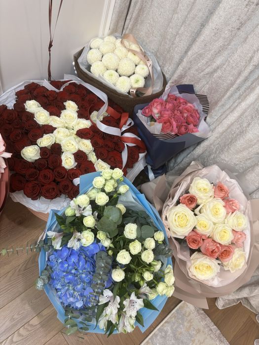 Свежие цветы, разные букеты