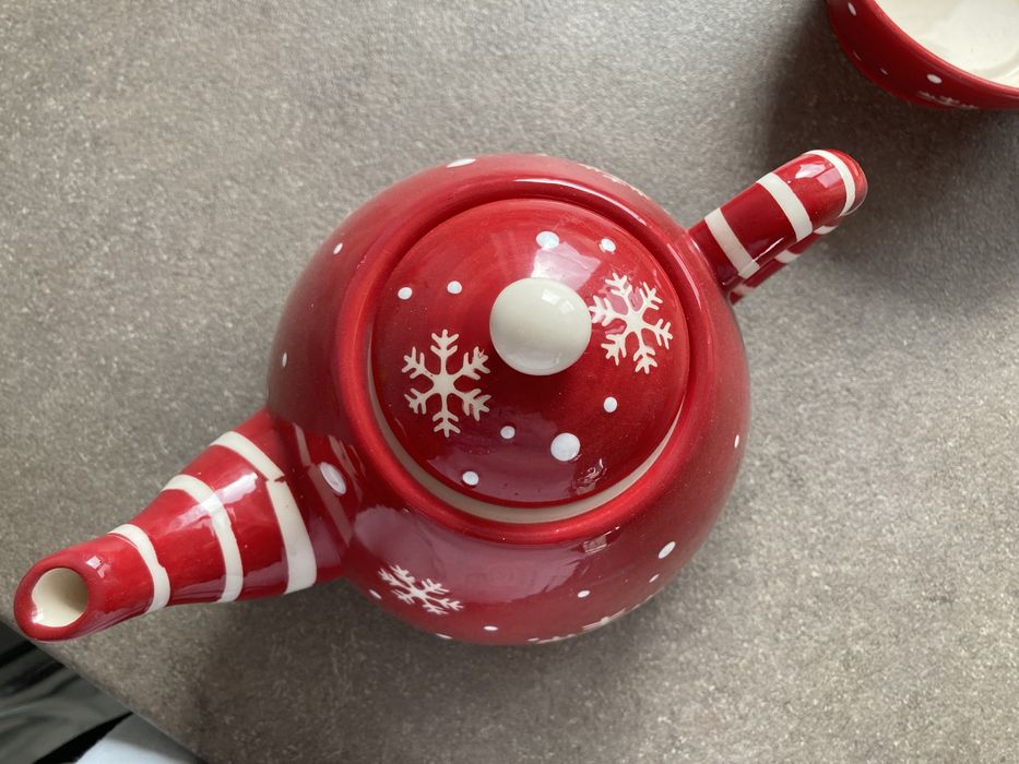 Ceainic + cana Bamboo motive de iarna/ Craciun