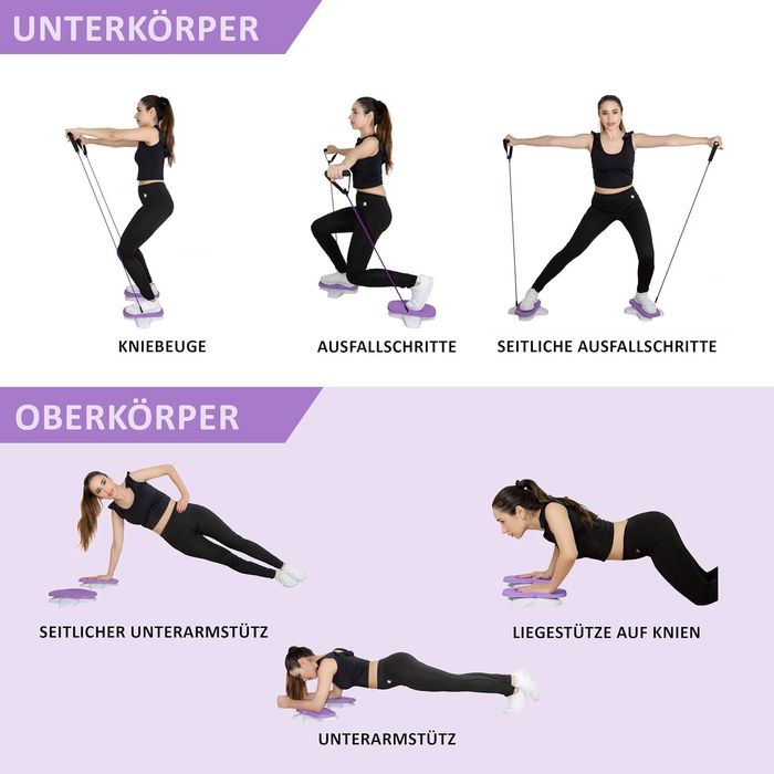 Фитнес ластици с двоен въртящ диск и видео уроци отслабване и пилатес