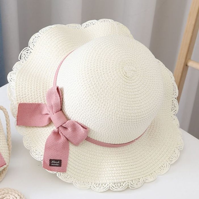 Детская летняя соломенная шляпа с бантом