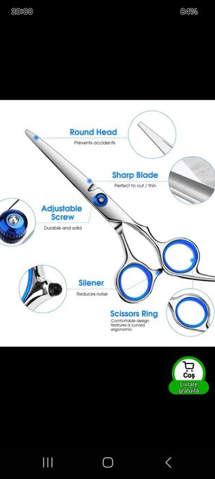 Foarfeci profesionale tuns și filat păr