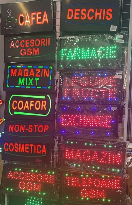 Panou reclama cu leduri Bar Cafe Farmacie Exchange Non-Stop Cosmetica