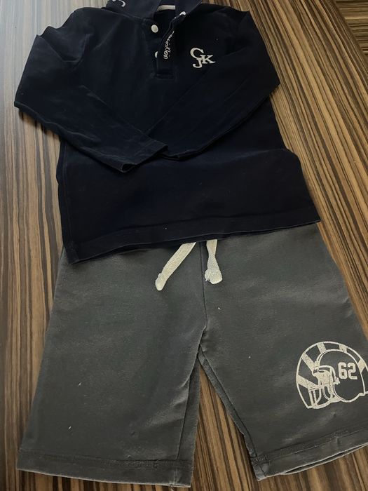 Комплект за момче 4-5 години: Блуза Calvin Klein + къси панталонки (ръст 110-116)