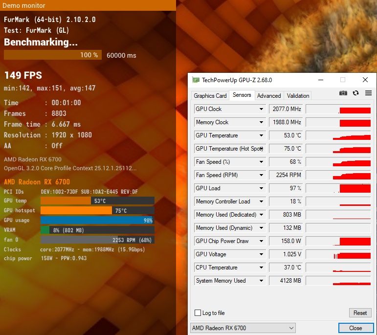 Sapphire Radeon RX 6700 10 GB – Stare perfectă