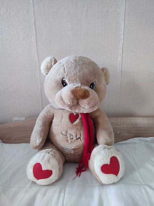 Голям плюшен мечок с надпис ''Обичам те'' - 55см