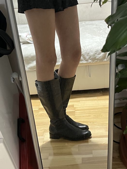 Cizme lungi din piele marimea 40