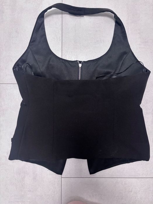 Zara Нов черен дамски топ-елек с цип S