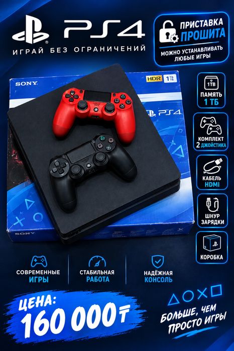 Прошитая Sony Playstation 4 память 1TB