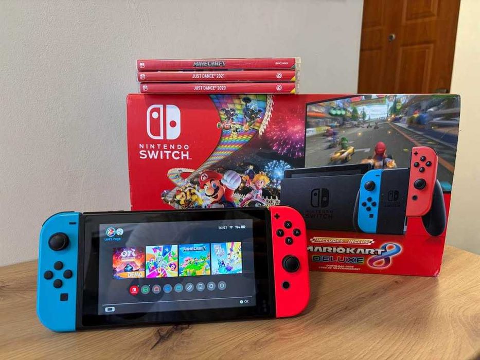Nintendo Switch V2 Fullbox + Minecraft Just Dance