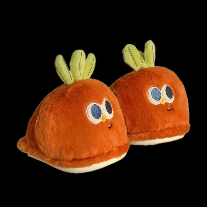 Домашни 3D Чехли Моркови Весели Крачета плюшени чехли пантофи морков