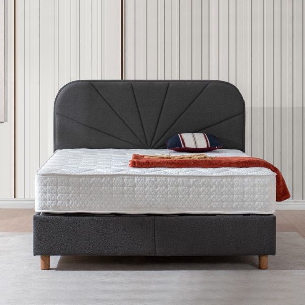 Тапицирана спалня с матрак DELUX PREMIUM 160 x 200 - антрацит