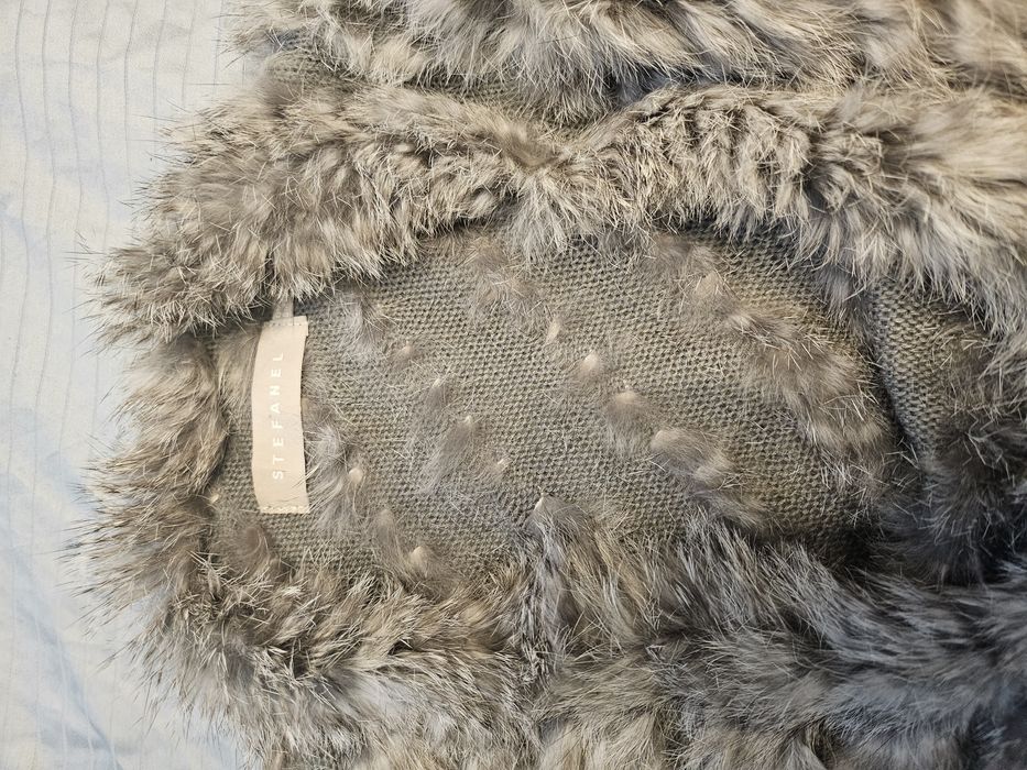 Poncho stefanel, blana iepure,nou