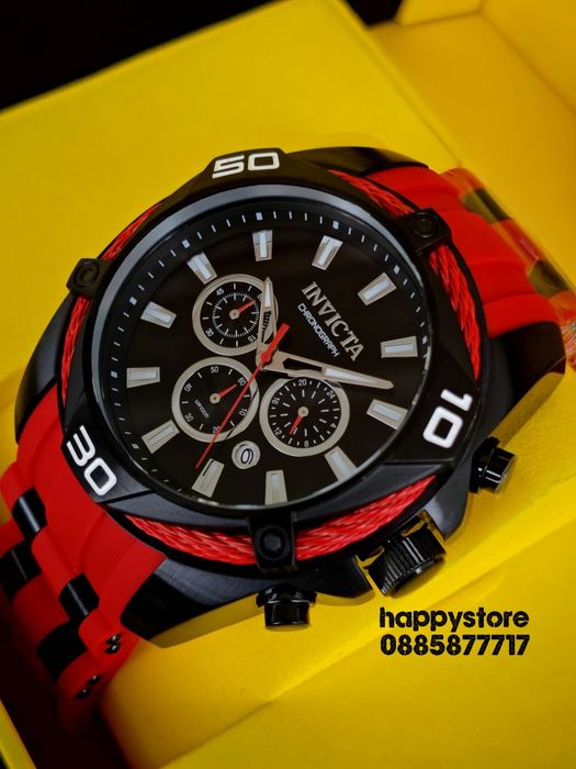 INVICTA Vanguard Red/black 50 mm, Инвикта нов мъжки часовник