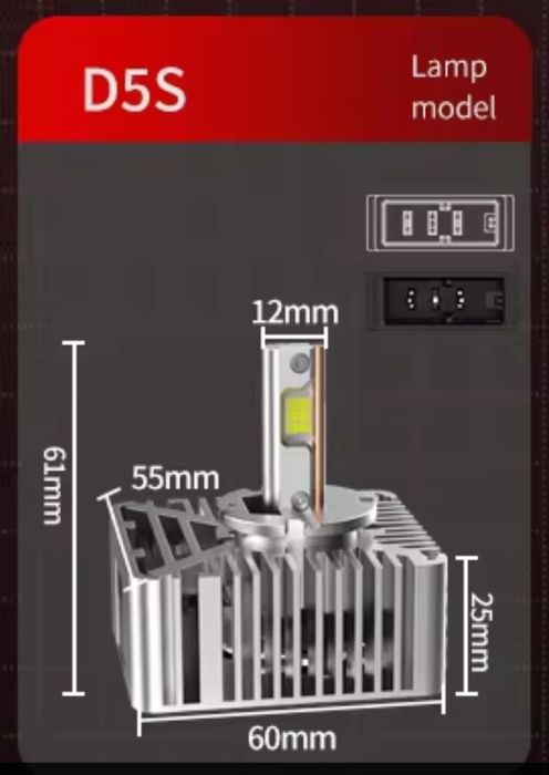 Set 2 Becuri LED Faruri D5S CANBUS 70W 30000LM 6000K HID to LED