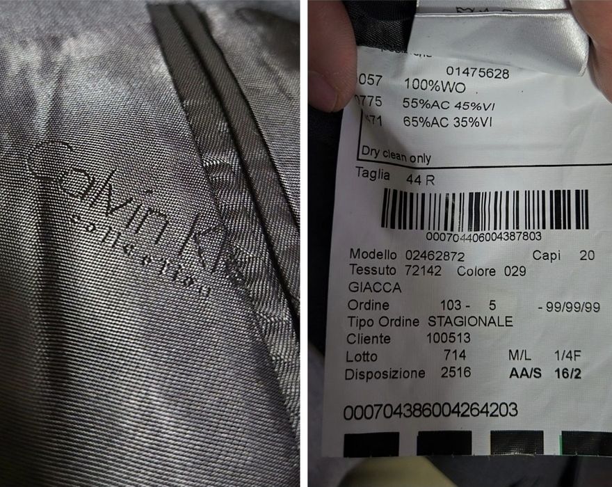 Costum Bărbați Calvin Klein, 100% Lână Pură, Italian, Mar. 44/34 (S-M)