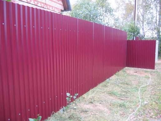 Установка заборов из профлиста