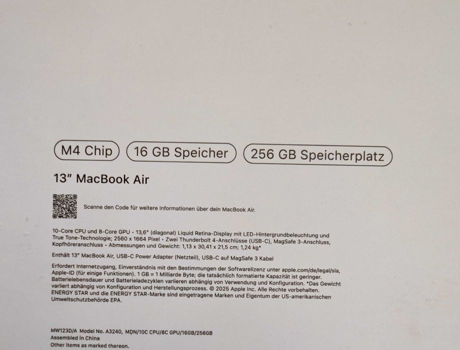 НОВ! Apple MacBook Air 13" M4 16 RAM 256SSD Гаранция!