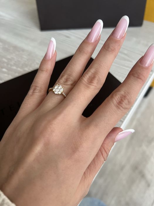 Inel de logodna Teilor din aur galben cu diamante