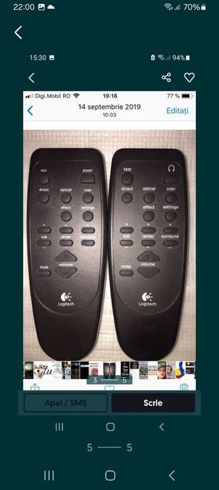 Telecomanda Logitech z5500 se vinde cu probă!