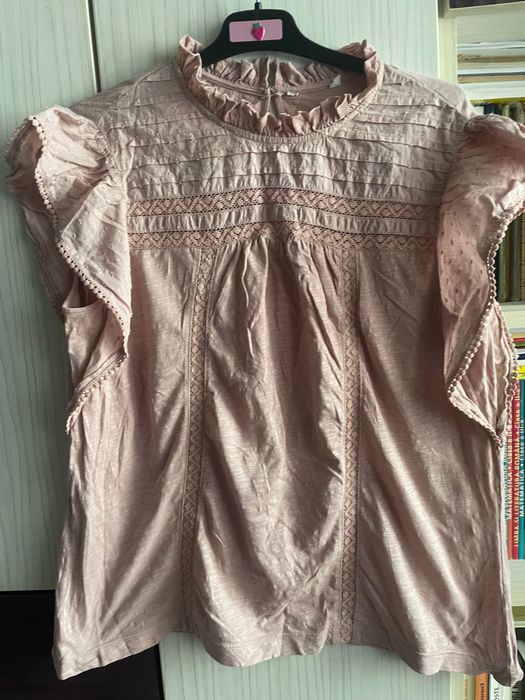 Bluză din bumbac, culoare roz, mărime universală potrivită S-M