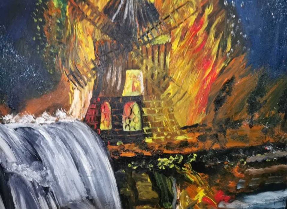 Pictura originala ulei pe lemn