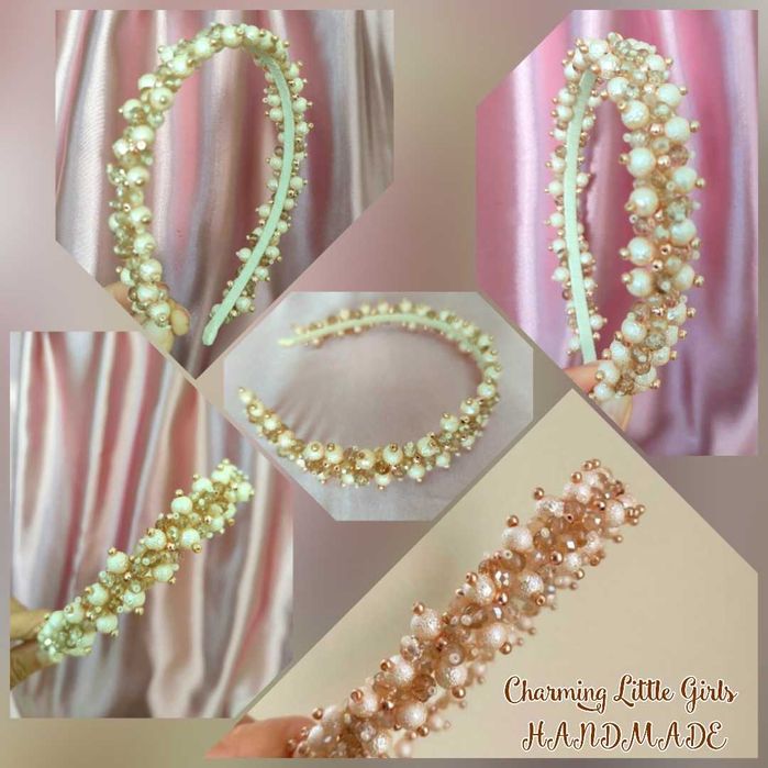 Диадема с перли и кристали