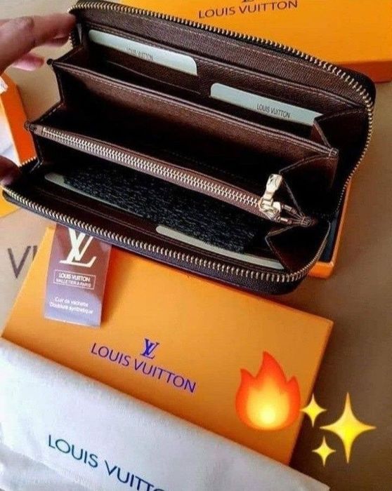 Portofel piele naturala Louis Vuitton,cutie,card,saculet, etichetă