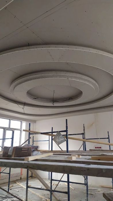 Монтаж гипсокартона пергоротка потолок любой сложности