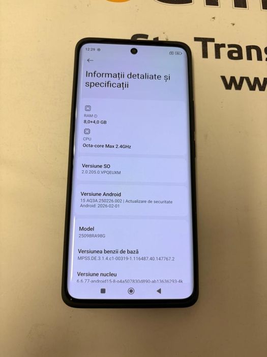 Telefon REDMI Note 15, 8GB RAM, 256GB ROM, Black, 2cicluri -T-