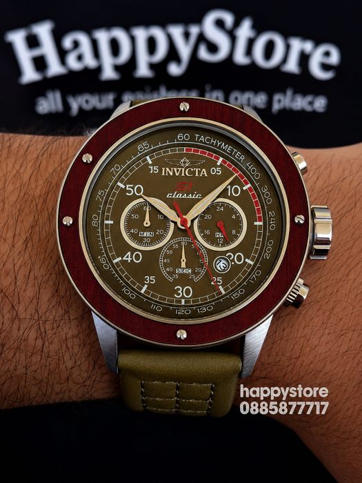 INVICTA S1 Rally Classic Olive green 49 mm, Инвикта нов ръчен часовник
