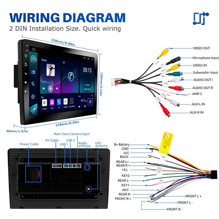 9” 2-DIN мултимедия с Android 14, 4/64GB, RDS