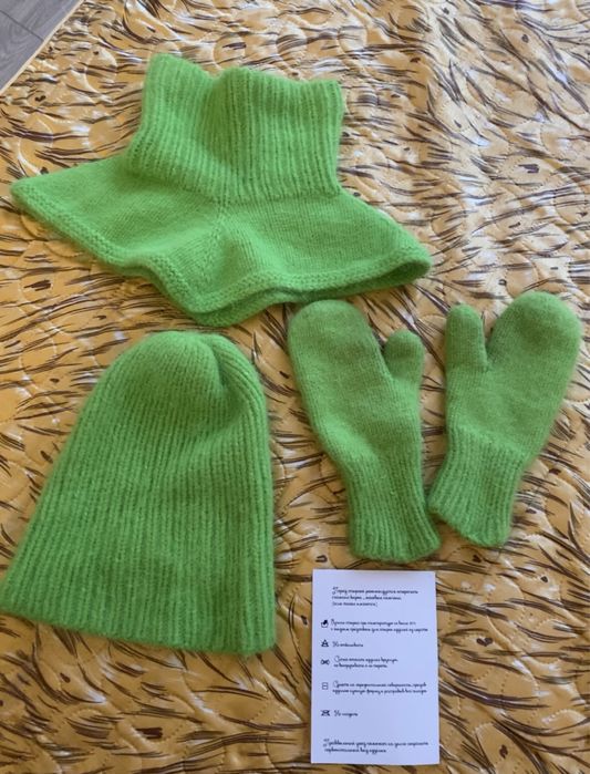 Шапки наборы, Берет,манишка, Зима.