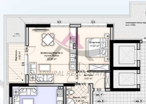 Продава се Двустаен апартамент в Варна, Владислав Варненчик - 72 кв.м за 1245 €/кв.м - Снимка #3