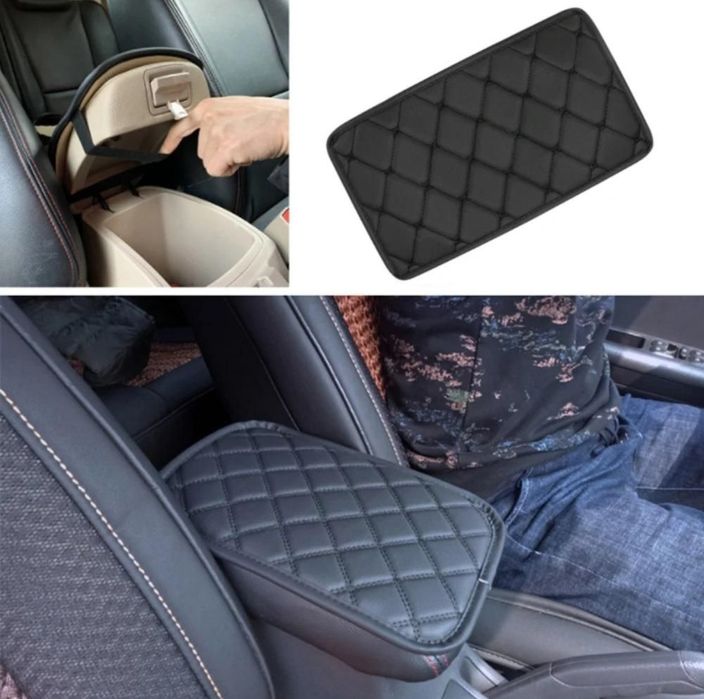 Подложка за кола за подлакътник, черна, 1бр