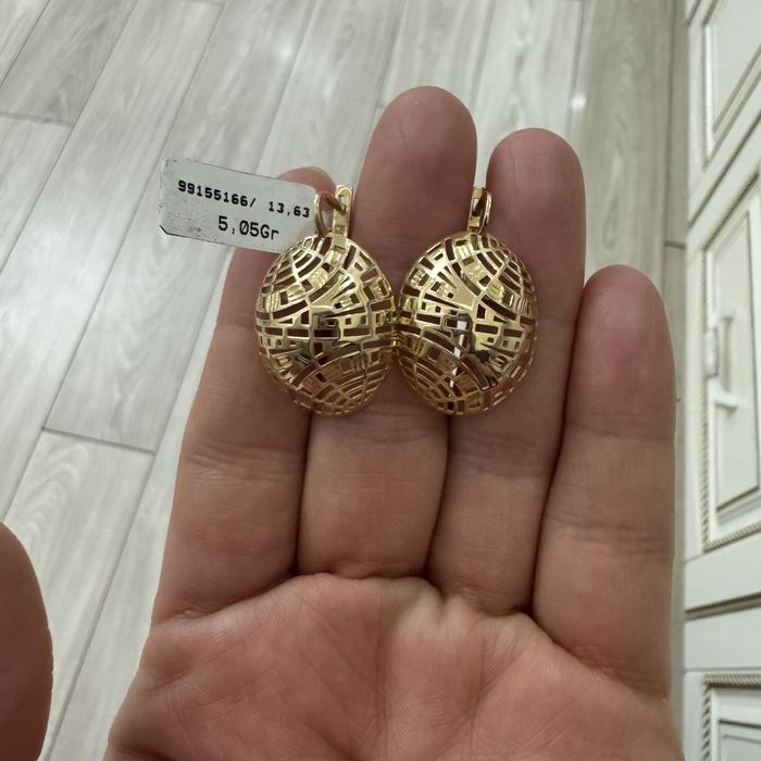 Серьги 585 желтое золото