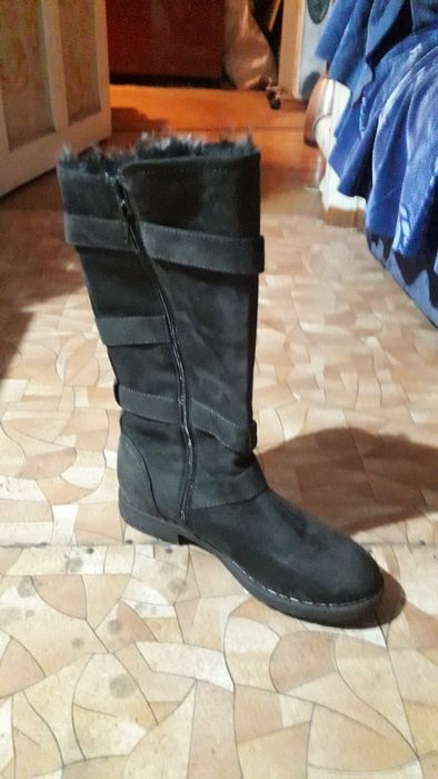 Сапоги женские замшевые