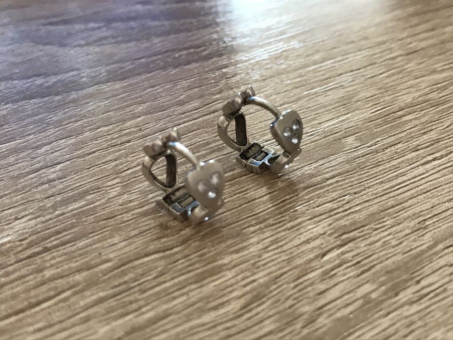 Серьги конго белое золото