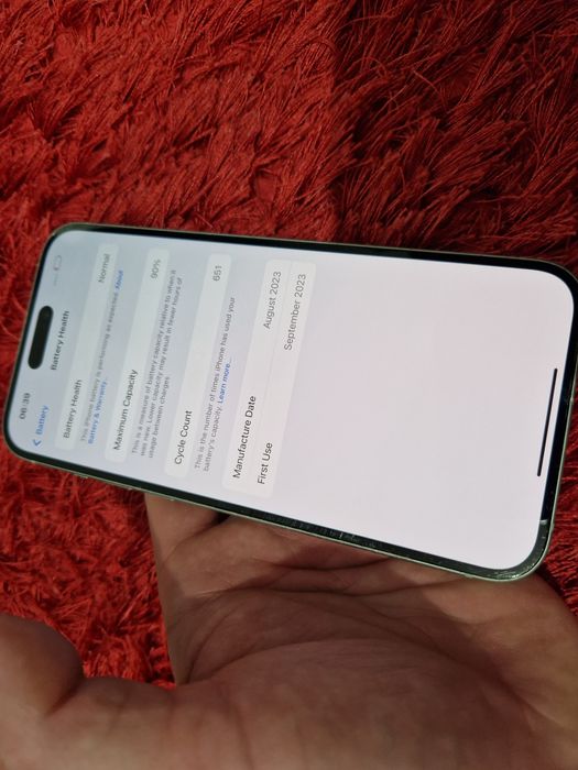 -Iphone 15Plus, ca Nou, 128Gb, 8Ram, Green Titanium, ireprosabil, bat-