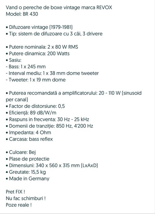 Boxe Revox Vintage br430