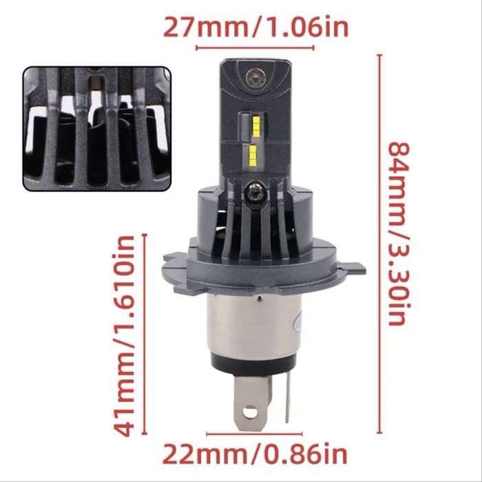 НОВ Модел 2025 G TECH LED Крушки H4 200W 300% за директен монтаж