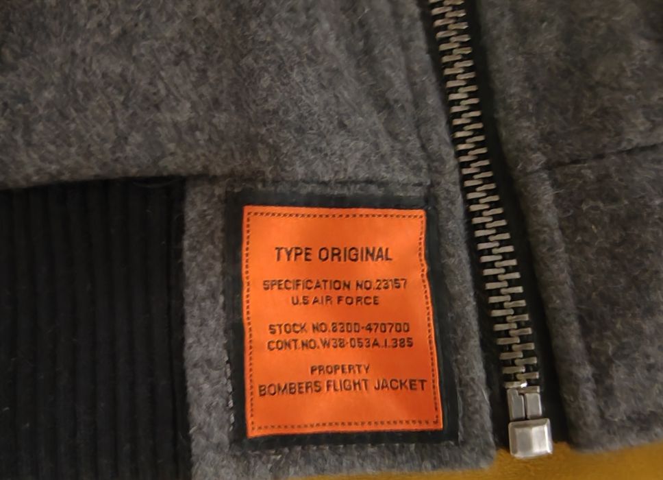 Geaca Original Bomber, lana naturala, gri