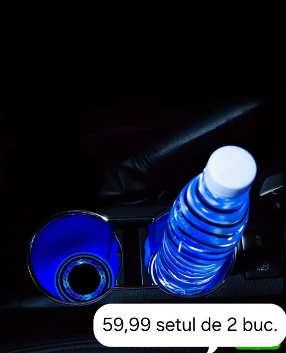 Lumini auto ambientale pentru suportul de pahare