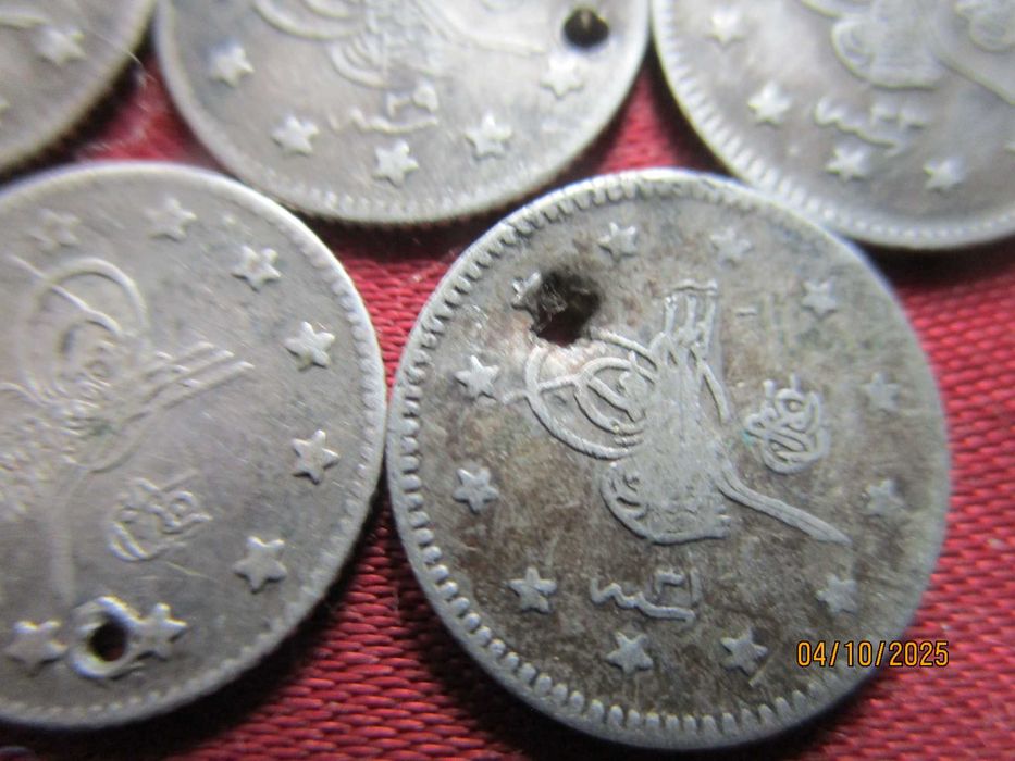 Лот отомански монети от 1 курош-сребро