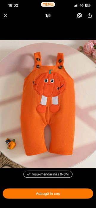 Salopeta si caciulita  dovleac bebelusi