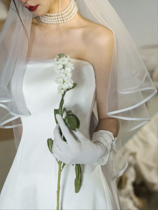 Сватбен воал с кант