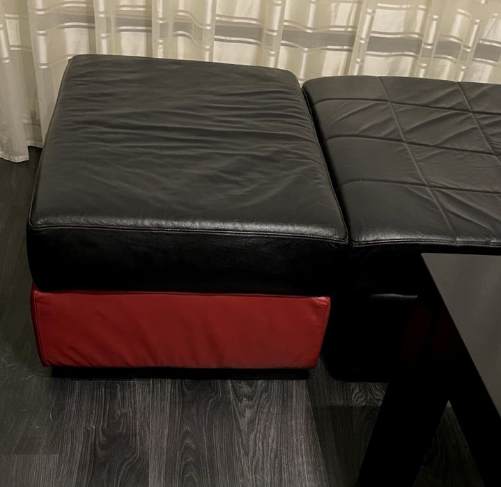 Ъглов диван естествена кожа