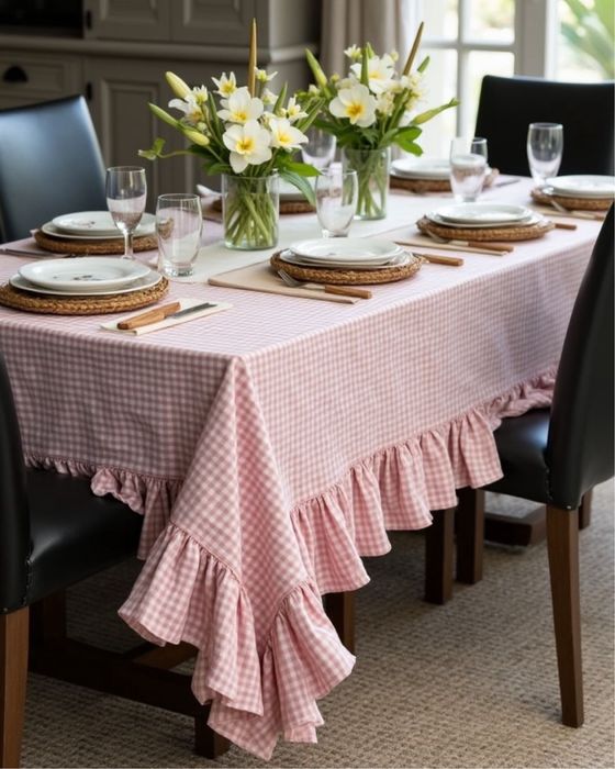 Скатерть, салфетки, постельное белье, подушки