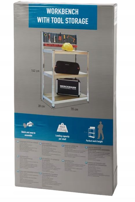 Работна маса , стелаж , стена за инструменти ,  рафтове , работен плот