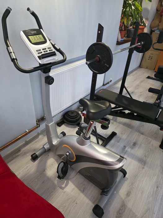 Aparat multifuncțional fitness, bancă înclinabilă cu suport și bicicleta magnetică fitness